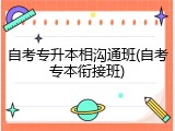自考专升本相沟通班(自考专本衔接班)