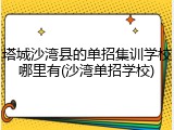塔城沙湾县的单招集训学校哪里有(沙湾单招学校)