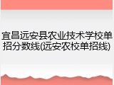 宜昌远安县农业技术学校单招分数线(远安农校单招线)