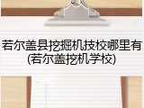 若尔盖县挖掘机技校哪里有(若尔盖挖机学校)