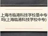 上海市临港科技学校是中专吗(上海临港科技学校中专)