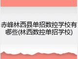 赤峰林西县单招数控学校有哪些(林西数控单招学校)
