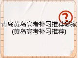 青岛黄岛高考补习推荐哪家(黄岛高考补习推荐)