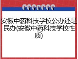 安徽中药科技学校公办还是民办(安徽中药科技学校性质)