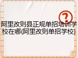 阿里改则县正规单招培训学校在哪(阿里改则单招学校)
