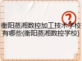衡阳蒸湘数控加工技术学校有哪些(衡阳蒸湘数控学校)