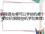 铜陵县在哪可以学挖机哪个学校好(铜陵挖机学校推荐)