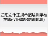辽阳宏伟正规单招培训学校在哪(辽阳单招培训地址)
