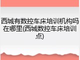 西城有数控车床培训机构吗在哪里(西城数控车床培训点)