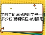 昆明寻甸编程培训学费一般多少钱(昆明编程培训费用)