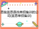恩施宣恩县找单招集训的公司(宣恩单招集训)