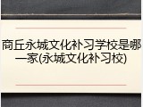商丘永城文化补习学校是哪一家(永城文化补习校)