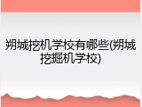 朔城挖机学校有哪些(朔城挖掘机学校)