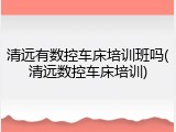清远有数控车床培训班吗(清远数控车床培训)