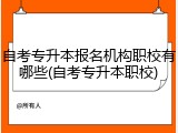 自考专升本报名机构职校有哪些(自考专升本职校)