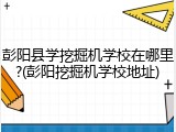 彭阳县学挖掘机学校在哪里?(彭阳挖掘机学校地址)