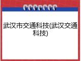 武汉市交通科技(武汉交通科技)