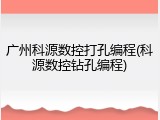 广州科源数控打孔编程(科源数控钻孔编程)