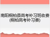 南阳桐柏县高考补习班收费(桐柏高考补习费)