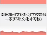 南阳邓州文化补习学校是哪一家(邓州文化补习校)