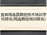 宜宾筠连县数控技术培训学校排名(筠连数控培训排名)