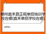 郴州嘉禾县正规单招培训学校在哪(嘉禾单招学校在哪)