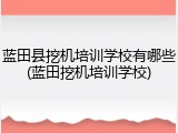 蓝田县挖机培训学校有哪些(蓝田挖机培训学校)