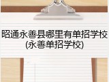 昭通永善县哪里有单招学校(永善单招学校)