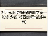 湘西永顺县编程培训学费一般多少钱(湘西编程培训学费)
