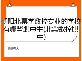 朝阳北票学数控专业的学校有哪些职中生(北票数控职中)