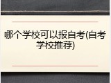 哪个学校可以报自考(自考学校推荐)