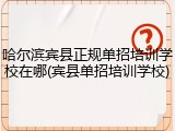 哈尔滨宾县正规单招培训学校在哪(宾县单招培训学校)