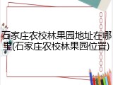 石家庄农校林果园地址在哪里(石家庄农校林果园位置)