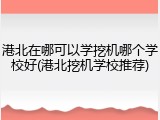 港北在哪可以学挖机哪个学校好(港北挖机学校推荐)