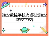 雅安数控学校有哪些(雅安数控学校)