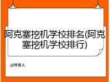 阿克塞挖机学校排名(阿克塞挖机学校排行)