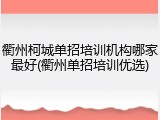 衢州柯城单招培训机构哪家最好(衢州单招培训优选)