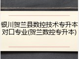 银川贺兰县数控技术专升本对口专业(贺兰数控专升本)