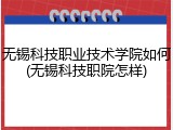 无锡科技职业技术学院如何(无锡科技职院怎样)