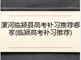 漯河临颍县高考补习推荐哪家(临颍高考补习推荐)