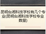 昆明台湘科技学校有几个专业(昆明台湘科技学校专业数量)