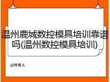 温州鹿城数控模具培训靠谱吗(温州数控模具培训)