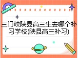 三门峡陕县高三生去哪个补习学校(陕县高三补习)