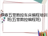 伊春五营数控车床编程培训班(五营数控编程班)