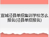 宣城泾县单招集训学校怎么报名(泾县单招报名)