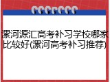 漯河源汇高考补习学校哪家比较好(漯河高考补习推荐)