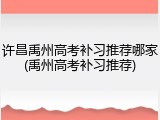 许昌禹州高考补习推荐哪家(禹州高考补习推荐)