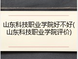 山东科技职业学院好不好(山东科技职业学院评价)