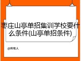 枣庄山亭单招集训学校要什么条件(山亭单招条件)