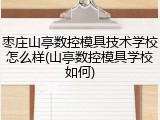 枣庄山亭数控模具技术学校怎么样(山亭数控模具学校如何)